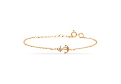 Браслет на ногу из золота с фианитом