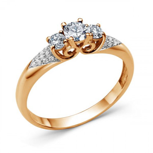 Золотое кольцо с фианитом