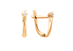 Золотые cерьги с фианитом