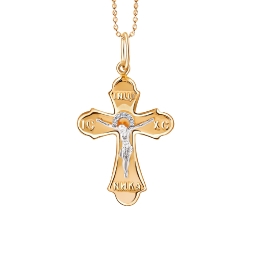 Крест из золота с фианитом