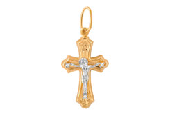 Крест из золота с фианитом