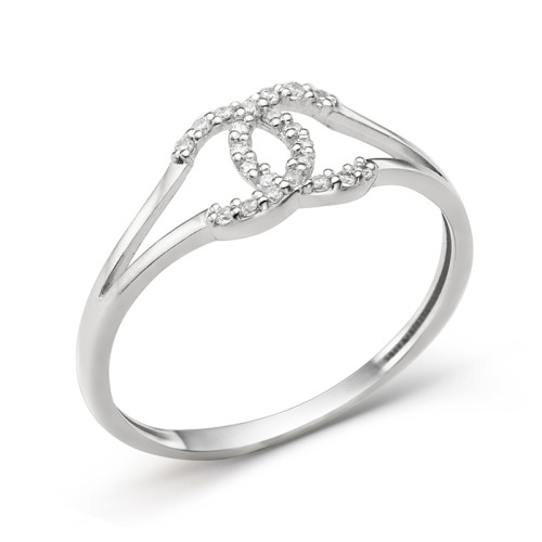 Кольцо из белого золота с фианитом