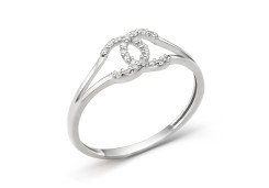 Кольцо из белого золота с фианитом