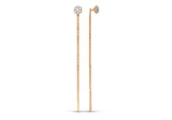 Золотые cерьги классические с фианитом