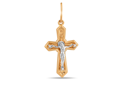 Крест из золота с фианитом