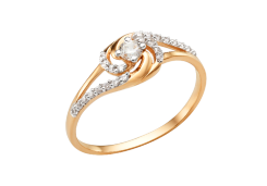 Золотое кольцо с фианитом