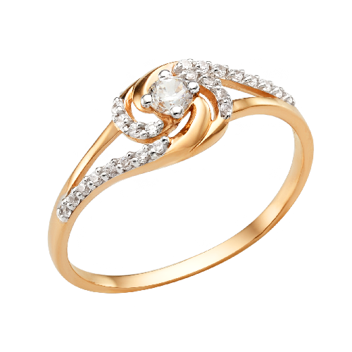 Золотое кольцо с фианитом