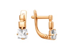 Золотые cерьги с фианитом