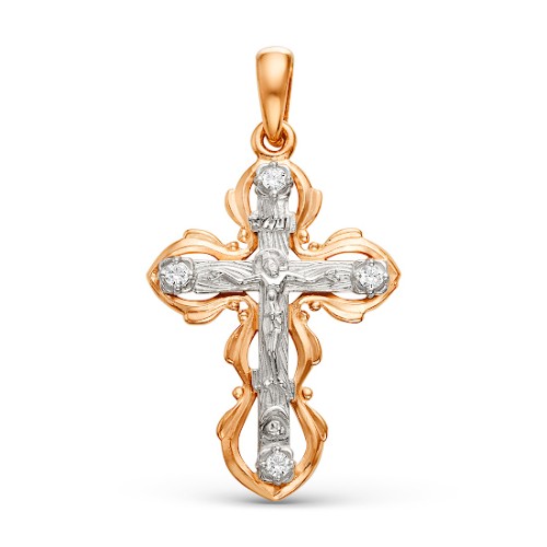 Крест из золота с бриллиантом