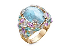 Золотое кольцо с полудрагоценными камнями