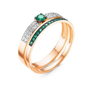 Золотое кольцо с агатом зеленым