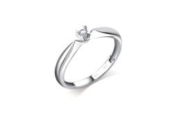 Серебряное кольцо с бриллиантом