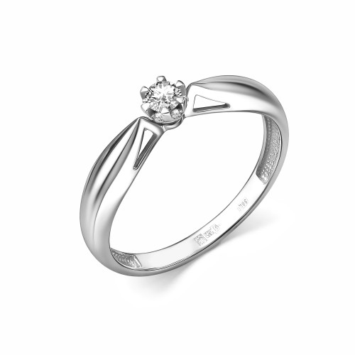 Серебряное кольцо с бриллиантом