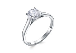 Серебряное кольцо с бриллиантом