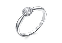 Серебряное кольцо с бриллиантом