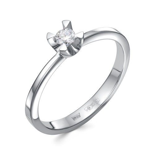 Серебряное кольцо с бриллиантом