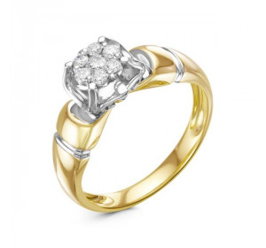 Кольцо из желтого золота с бриллиантом