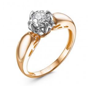 Золотое кольцо с бриллиантом