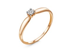 Золотое кольцо с бриллиантом