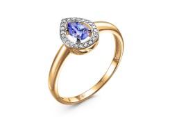 Золотое кольцо с танзанитом