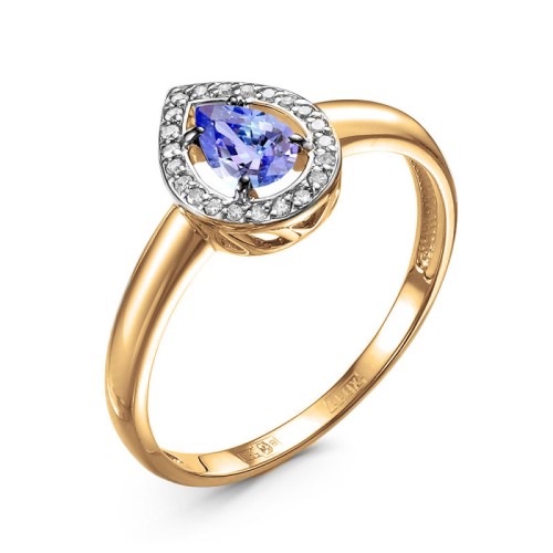Золотое кольцо с танзанитом