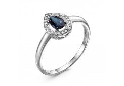 Кольцо из белого золота с сапфиром