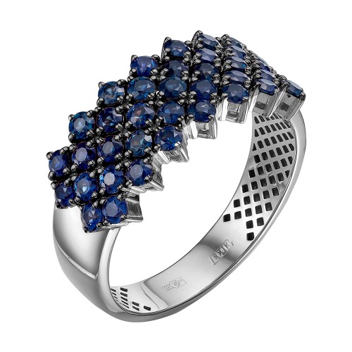 Кольцо из белого золота с сапфиром