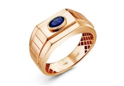 Печатка из золота с сапфиром