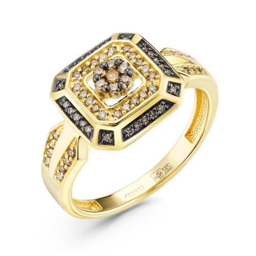 Кольцо из желтого золота с бриллиантом