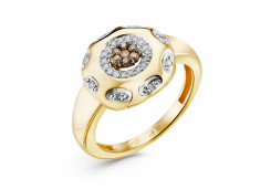 Кольцо из желтого золота с бриллиантом