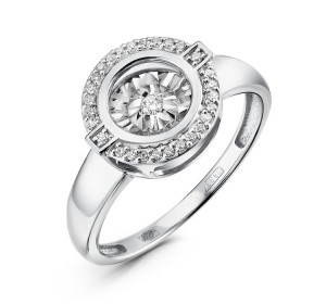 Кольцо из белого золота с бриллиантом