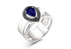 Кольцо из белого золота с сапфиром
