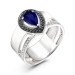Кольцо из белого золота с сапфиром