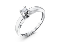 Кольцо из белого золота с бриллиантом