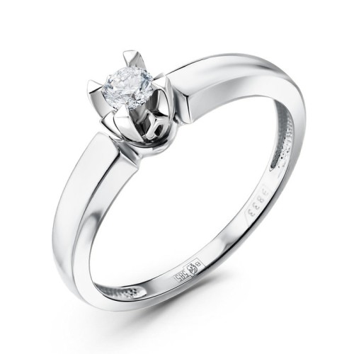 Кольцо из белого золота с бриллиантом