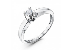 Кольцо из белого золота с бриллиантом