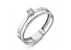 Кольцо из белого золота с бриллиантом