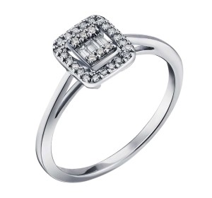 Кольцо из белого золота с бриллиантом