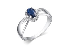 Серебряное кольцо с сапфиром