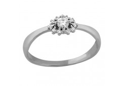 Кольцо из белого золота с фианитом