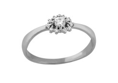 Кольцо из белого золота с фианитом