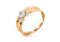 Золотое кольцо с фианитом