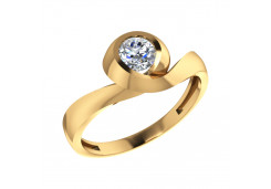 Золотое кольцо с фианитом