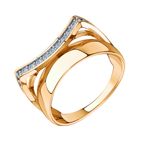 Золотое кольцо с фианитом