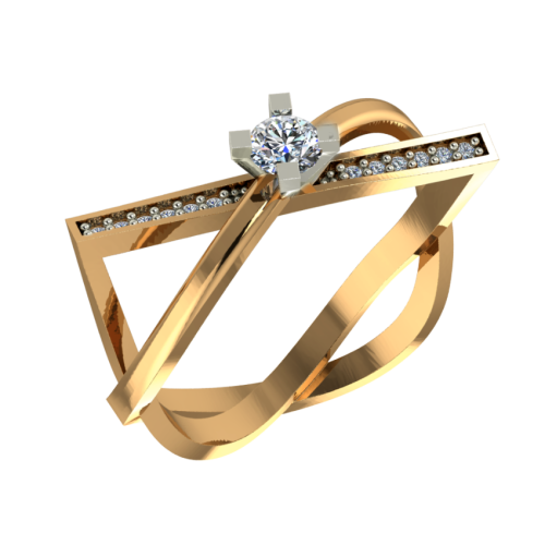 Золотое кольцо с фианитом