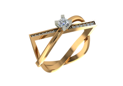 Золотое кольцо с фианитом