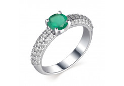 Серебряное кольцо с агатом зеленым