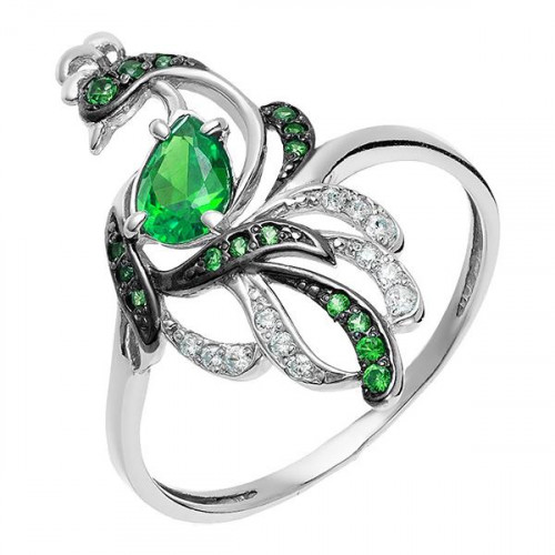 Серебряное кольцо с изумрудом