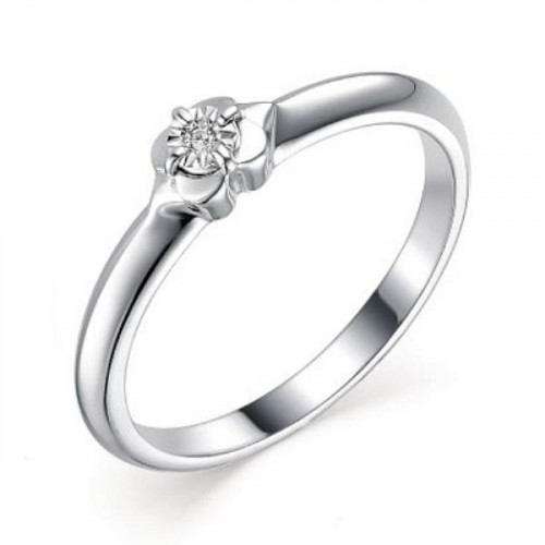 Серебряное кольцо с бриллиантом