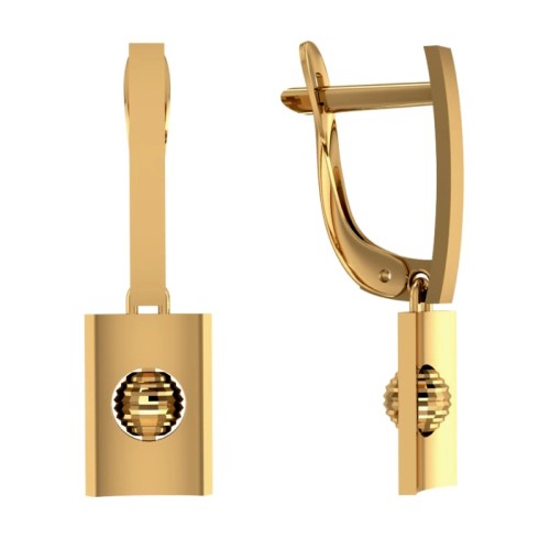 Золотые cерьги висячие